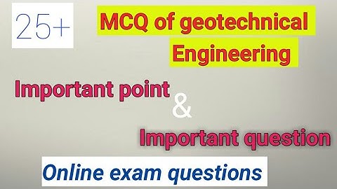 MCQ of Geotechnical Engineering