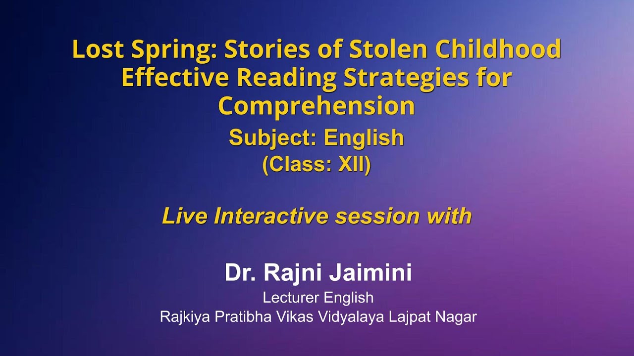 Live : Lost Spring: Stories of Stolen Childhood Effective Reading Strategies for Comprehension