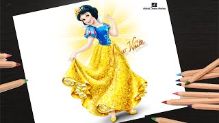 How to Draw Disney Princess Snow White.easy and step by step.
