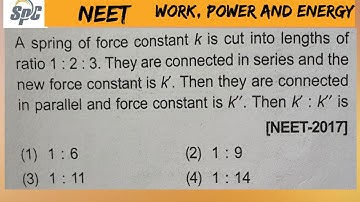 A spring of force constant k is cut into lengths of ratio 1 : 2 : 3 . They are connected in series