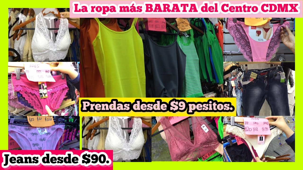 ? La ROPA INTERIOR más BARATA del CENTRO CDMX | Desde $9 pesos | Venta por  PIEZA, MAYOREO y DOCENA - YouTube