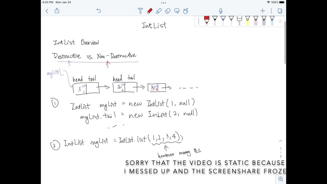 [CS61B Sp22 Lab 2] IntLists Overview - YouTube