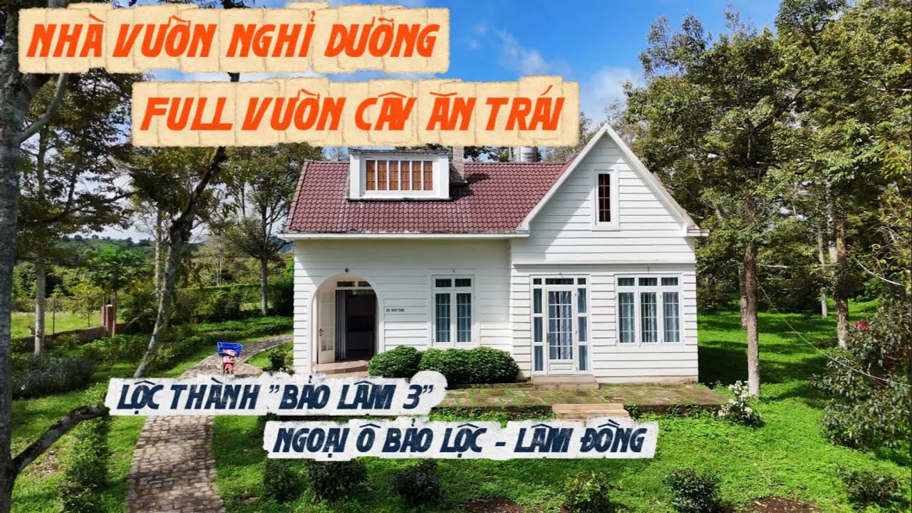 Nhà vườn nghỉ dưỡng ngoại ô Bảo Lộc, Lâm Đồng, full vườn trái cây, 7300m² có 400m² thổ cư, gần QL55