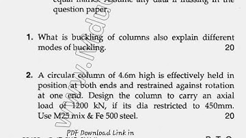 MTech CE 2nd Sem Stability of Structures Question Paper 2014