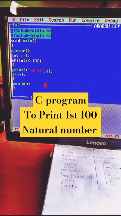 'C' Programing Language 🖥️🖱️To print first 100 natural number ⌨️*️⃣# ...