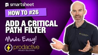 Smartsheet demo to add a filter to just show the critical path