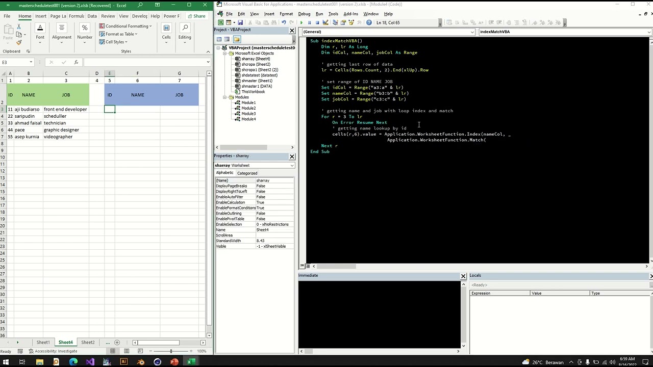 Index Match Excel with VBA - YouTube