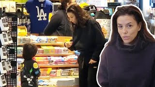 Eva Longoria Apprehends Son Santiago After He Runs Off To The Candy Counter