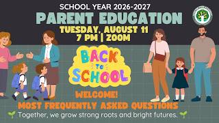 WELCOME ALL PARENTS 2026/2027 - Parent Education Night at Master Tree Academy