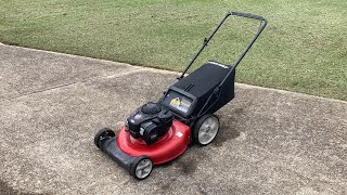 Yard machines push mower with a bag attachment