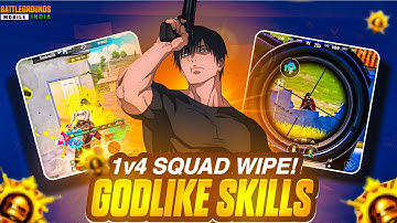 Impossible 1v4 Squad Wipe 🔥 | BGMI Best Gameplay | Godlike Skills”