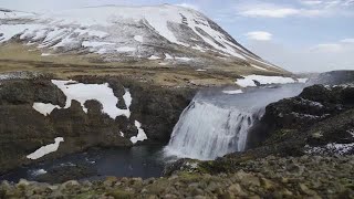 Icelandic Waterfall Landscape Stock Video