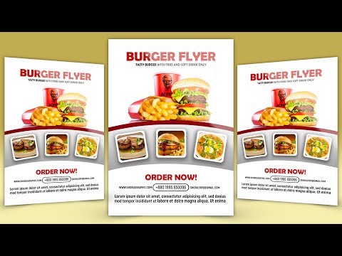Burger Restaurant Flyer Design - Photoshop cc Tutorial