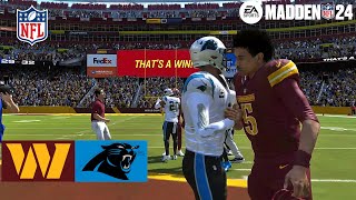 Madden 24 Jayden Daniels Commanders vs Carolina Panthers Madden 25 Updated Roster 2024 Sim Game Play