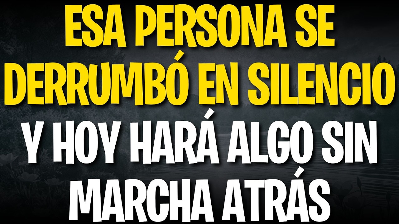 ESA PERSONA SE DERRUMBÓ EN SILENCIO Y HOY HARÁ ALGO SIN MARCHA ATRÁS
