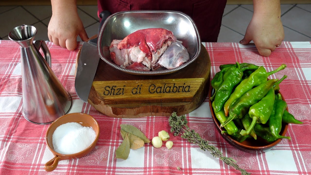 Soffritto di Capretto alla Calabrese . Quinto quarto: Fegato polmone e cuore.