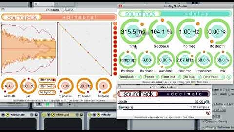 SoundHack binaural decimate and delay under Live 8.21