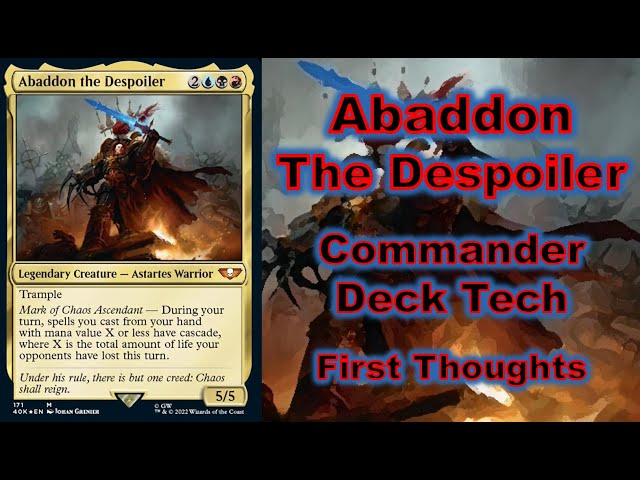 abaddon the despoiler mtg commander deck Abaddon the Despoiler Commander Deck Tech: First Thoughts - Warhammer 40K Commander  Decks Spoiler