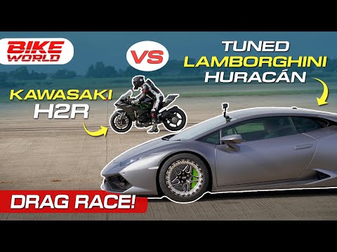 Kawasaki H2R vs Lamborghini Huracan Turbo | Carwow Drag Race