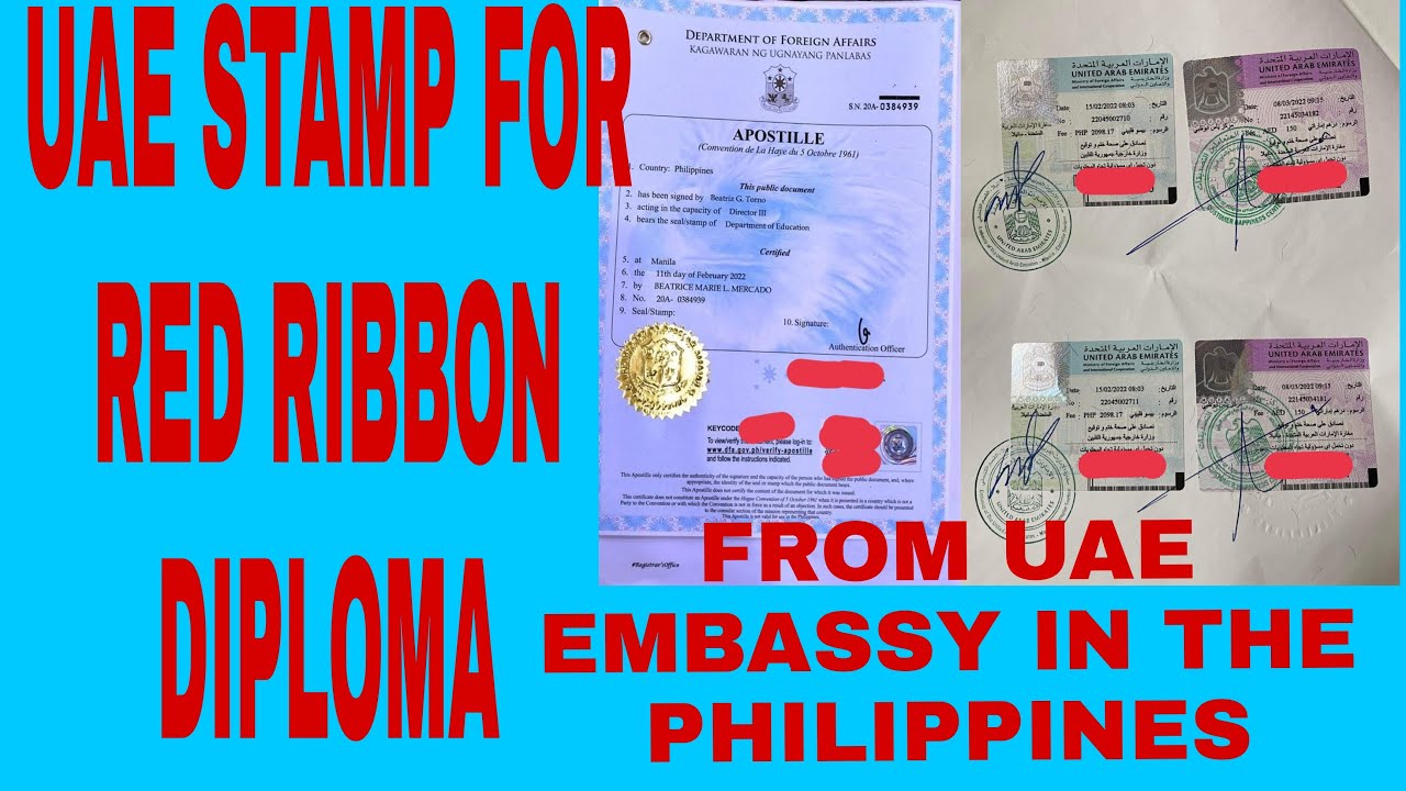 PROCESSING FOR UAE STAMP FOR APOSTILLE OF DIPLOMA FROM UAE EMBASSY IN