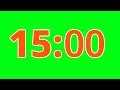 15 Minutes Timer Countdown | Green screen FREE high quality effects