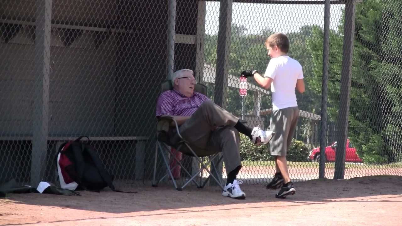 Grandpa Falls Asleep During Baseball Practice