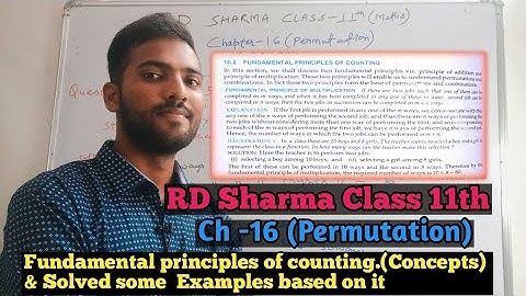 RD Sharma Class 11 Chapter 16 (Permutation) |Fundamental principles of counting Concepts & Examples