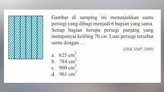 Gambar Disamping Menunjukkan Suatu Persegi Yang Dibagi Menjadi 6 Bagian Sama Besar Keliling 70 Cm