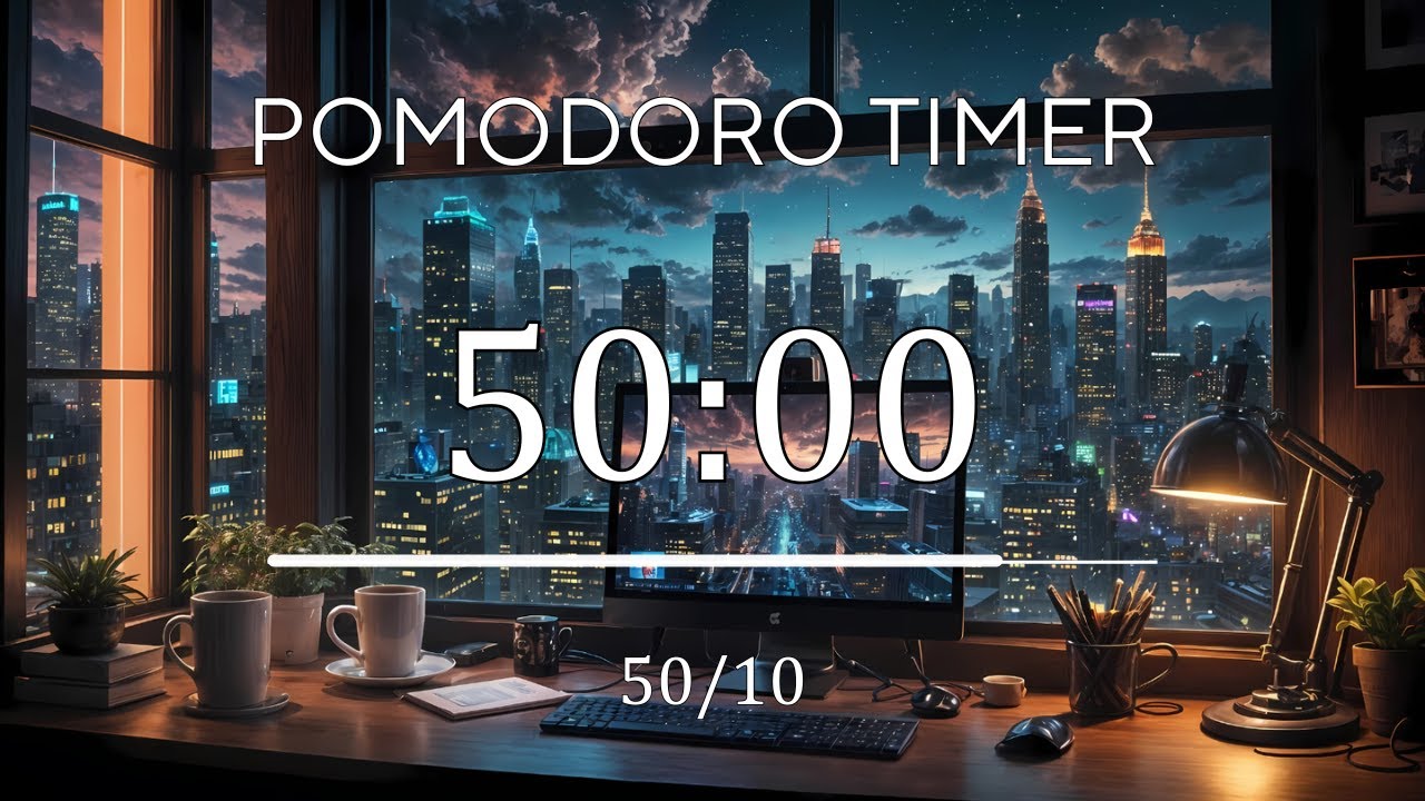 50/10 Pomodoro Timer • Lofi Music Helps To Focus On Studying • 2 x 50 ...