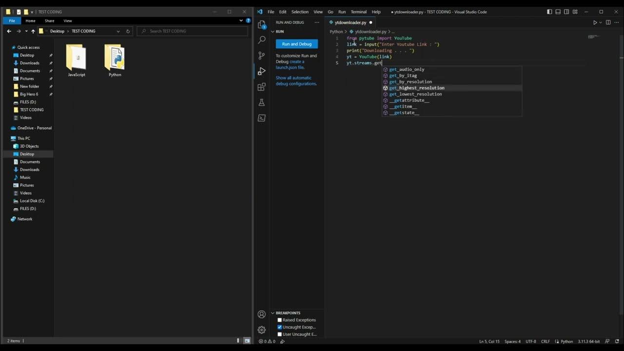 Python - Youtube Video Downloader using pytube - YouTube
