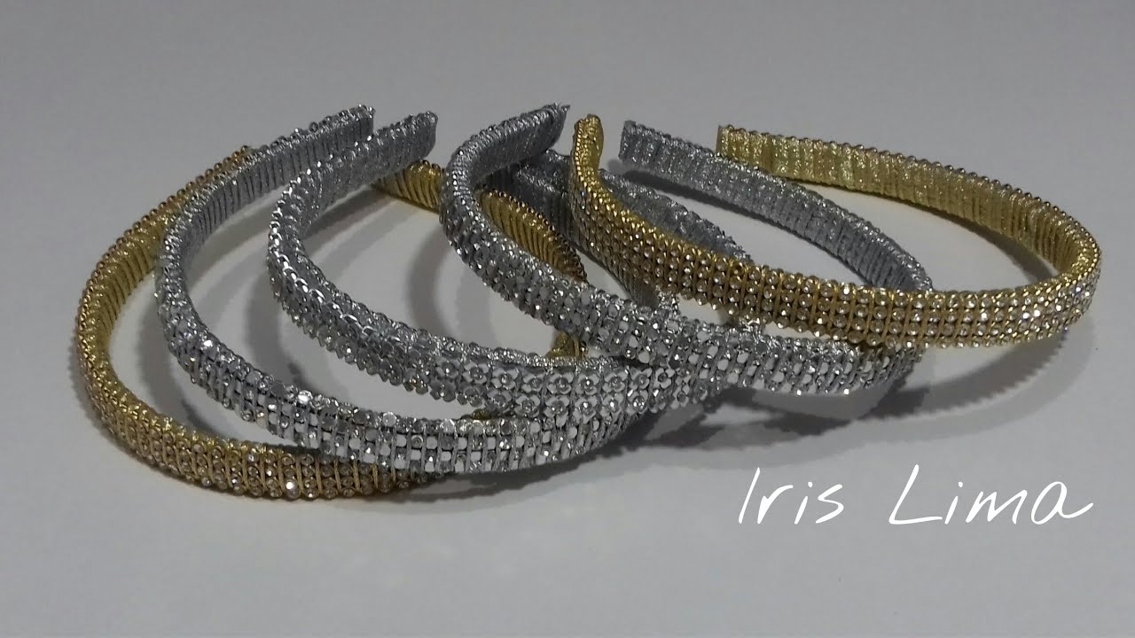 Como fazer tiara com manta de strass tutorial , pap , diy By Iris Lima