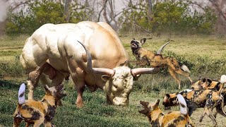 Angry Mother Buffalo Crazy Attacks Wild Dogs To Protect Baby Buffalo