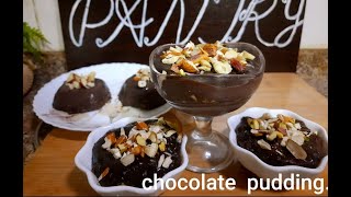 #chocolate #pudding #without #gelatin.  Chocolate pudding without gelatin, chinagrass and cream.