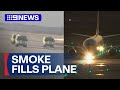 Passengers evacuated off international flight at Melbourne Airport | 9 News Australia