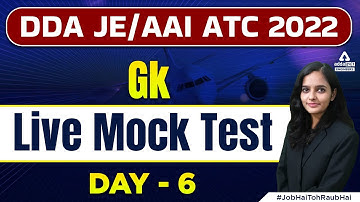 DDA JE | AAI ATC 2022 | GK | Live Mock Test #6 | By Kirti Pandey