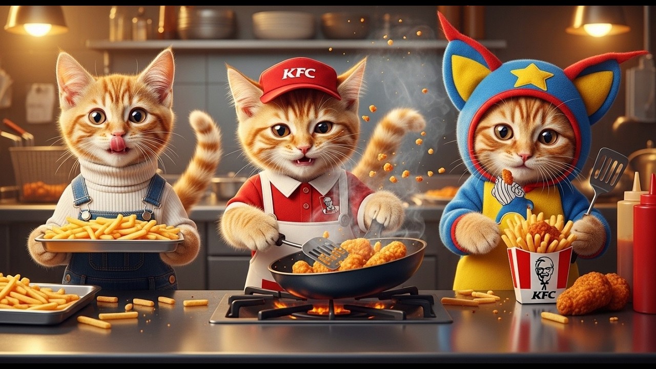 This Kitten Works at a KFC Shop 🐱🍗 | A Heart-Touching Day in the Life of a Cat