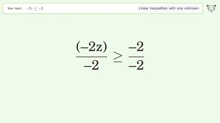 Solving Linear Inequalities: -2z is Smaller Than or Equal to -2