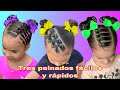 3  INCREÍBLES PEINADOS FÁCILES BONITOS Y RÁPIDOS PARA NIÑAS/PEINADOS PARA BEBÉS