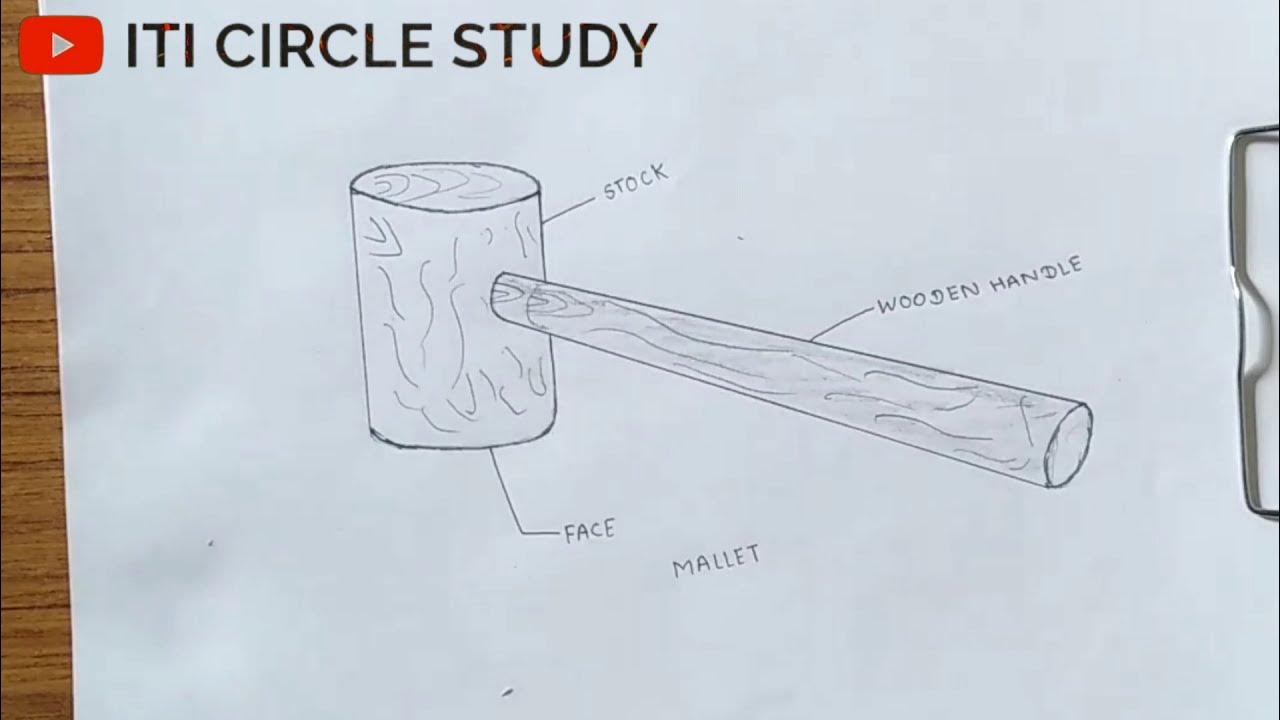 How to draw mallet Mallet kaise nikale free hand sketch. Draw step by