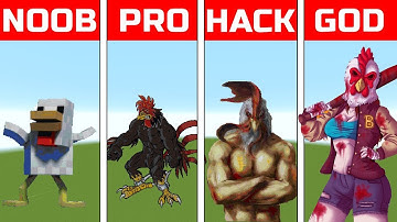 NOOB VS PRO VS HACKER Minecraft Pixel art Chicken