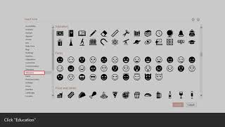 How to insert Education icon in PowerPoint slide