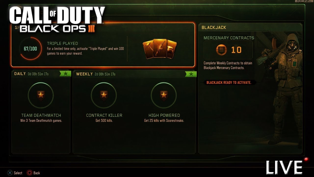 Call of Duty (Black Ops 3) New Triple Play Grind! 180/200 Subscribers! No Commentary