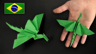 Origami de Dragão Simples  Instruções em Português PTBR