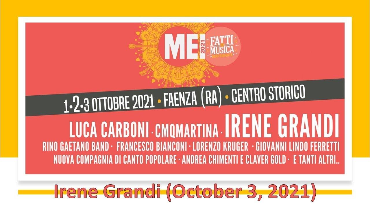 Irene Grandi @ MEI Faenza (03-10-2021) - YouTube