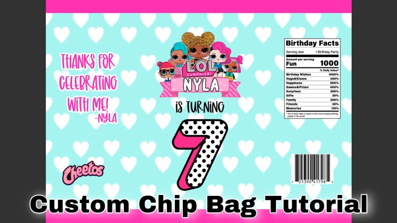 Alphabet lore Birthday Chip Bag Customizable Template DIY