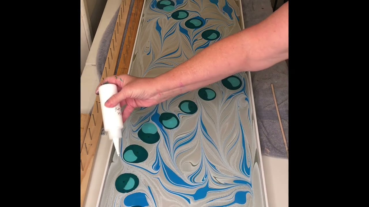Water Marbling swirls & hearts