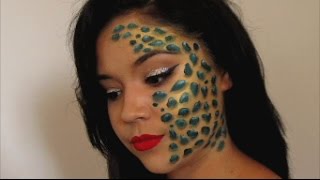 Detailed Glam Reptile Halloween Makeup Information