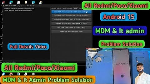 All Redmi/Poco M6 5G Android 15 MDM & It Admin Fix || Redmi 13c Device Manage By it admin Problem