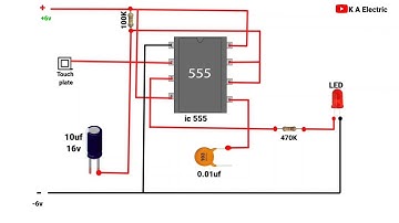 Touch sensor switching circuit using IC 555 #youtubevideos