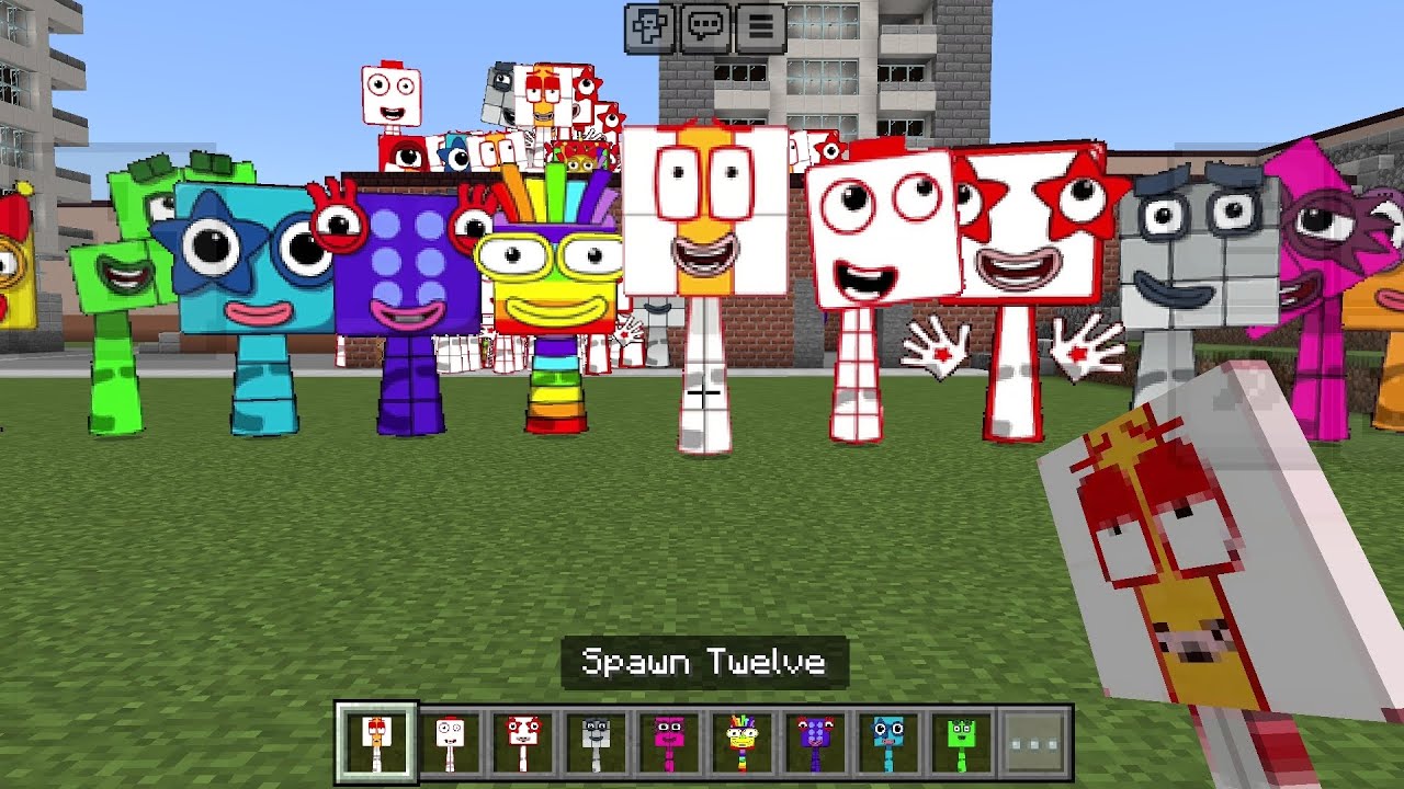 Sprunki OC Twelve from Numberblocks added in Minecraft PE